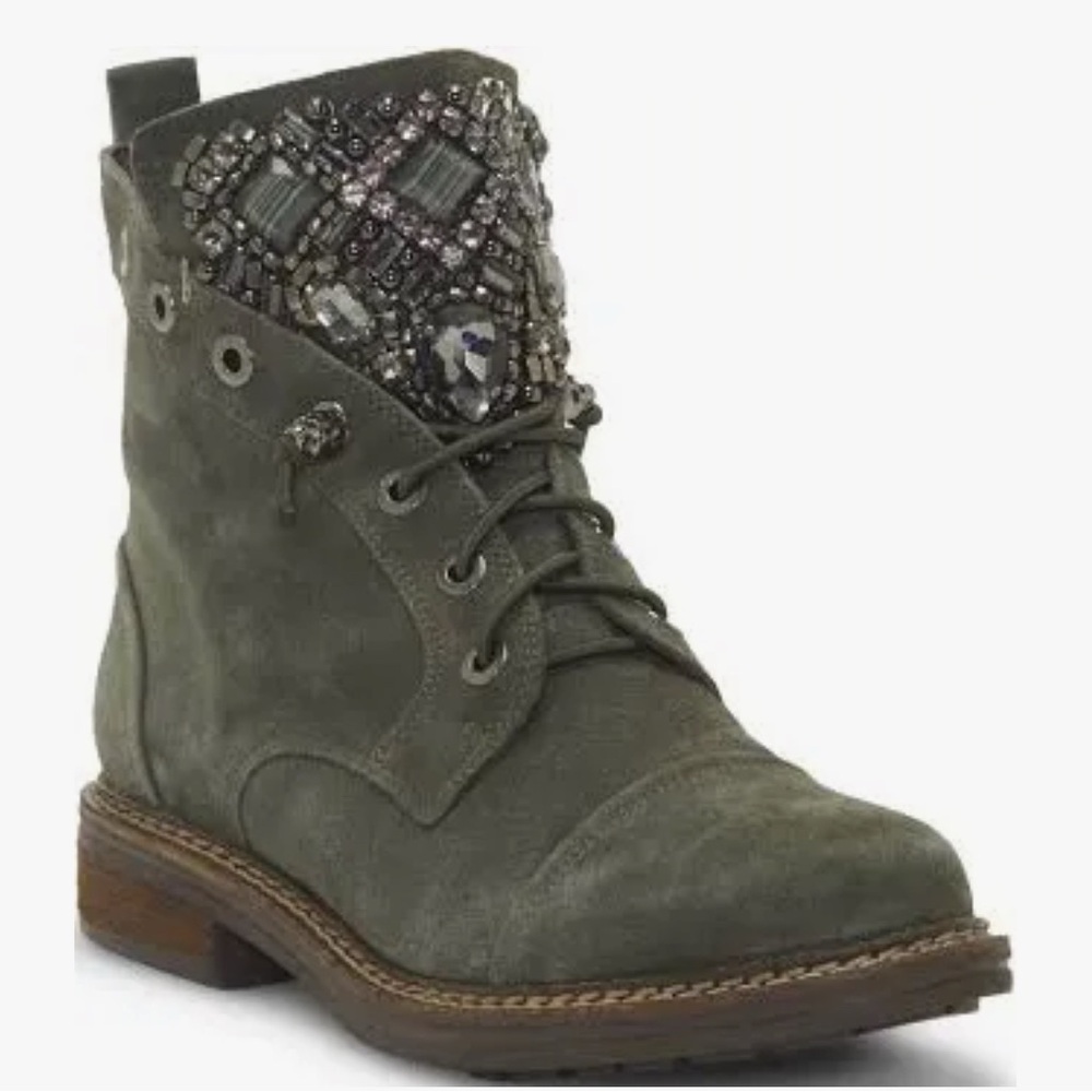 Vince Camuto Olive Embellished Combat Boots